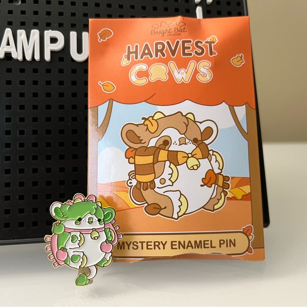 Bright Bat Design Harvest Cows Blind Bag Cow Nuggets Mystery Enamel Pin - Apple
